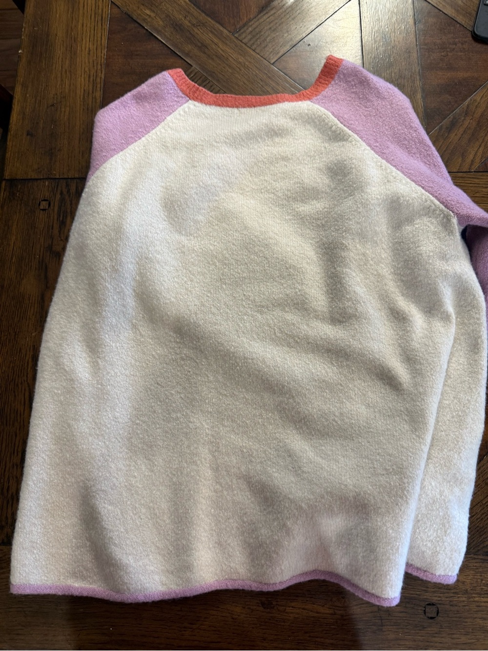 Caslon Navy, Pink & Coral Raglan Crew Sweater - Picture 3 of 4